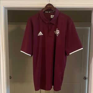 adidas Maroon Texas A&M Polo with White Trim